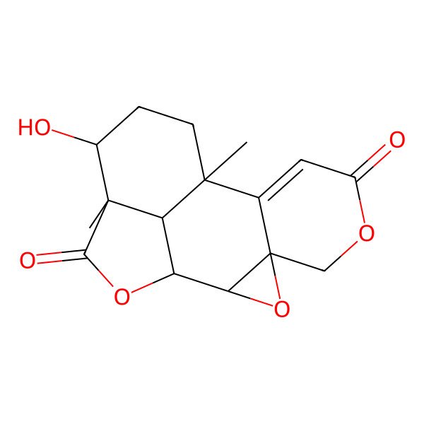 2D Structure of 13-Hydroxy-10,14-dimethyl-3,6,16-trioxapentacyclo[8.6.1.02,4.04,9.014,17]heptadec-8-ene-7,15-dione