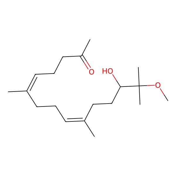 2D Structure of 13-Hydroxy-14-methoxy-6,10,14-trimethylpentadeca-5,9-dien-2-one