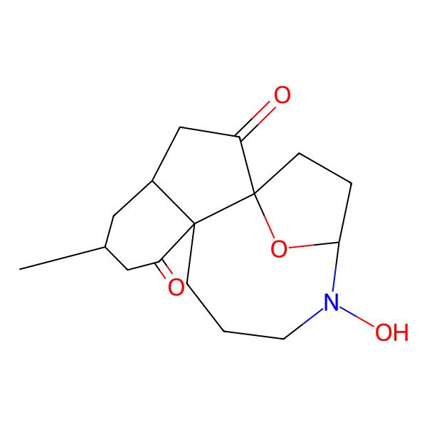 2D Structure of 13-Hydroxy-6-methyl-17-oxa-13-azatetracyclo[12.2.1.01,9.04,9]heptadecane-2,8-dione