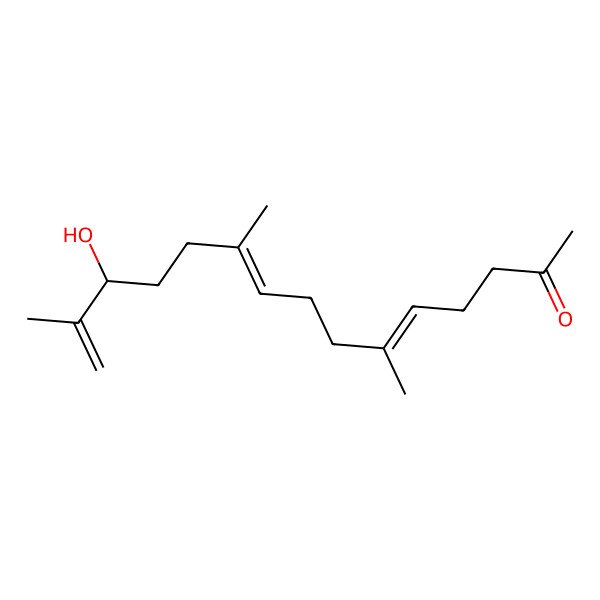 2D Structure of 13-Hydroxy-6,10,14-trimethylpentadeca-5,9,14-trien-2-one
