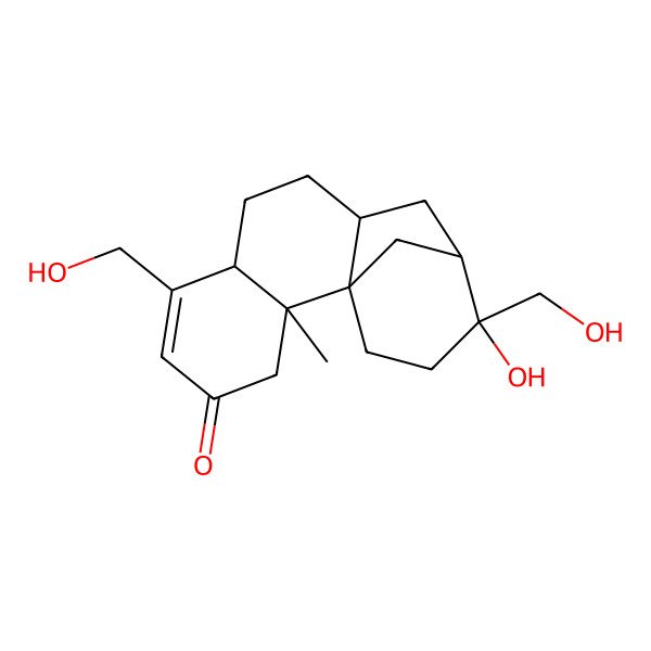 2D Structure of 13-Hydroxy-6,13-bis(hydroxymethyl)-2-methyltetracyclo[10.3.1.01,10.02,7]hexadec-5-en-4-one