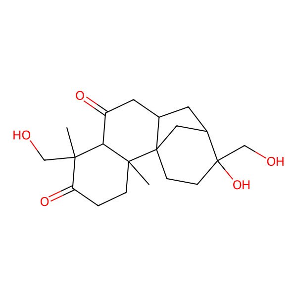 2D Structure of 13-Hydroxy-6,13-bis(hydroxymethyl)-2,6-dimethyltetracyclo[10.3.1.01,10.02,7]hexadecane-5,8-dione