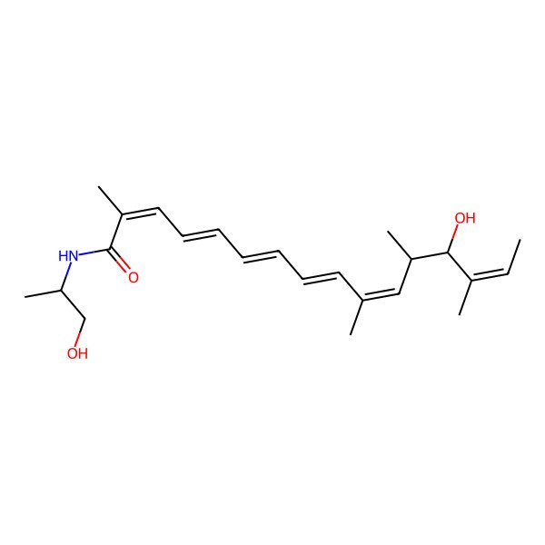 2D Structure of 13-hydroxy-N-(1-hydroxypropan-2-yl)-2,10,12,14-tetramethylhexadeca-2,4,6,8,10,14-hexaenamide