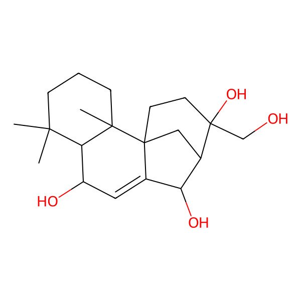 2D Structure of 13-(Hydroxymethyl)-2,6,6-trimethyltetracyclo[10.3.1.01,10.02,7]hexadec-9-ene-8,11,13-triol