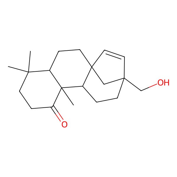 2D Structure of 13-(Hydroxymethyl)-5,5,9-trimethyltetracyclo[11.2.1.01,10.04,9]hexadec-14-en-8-one