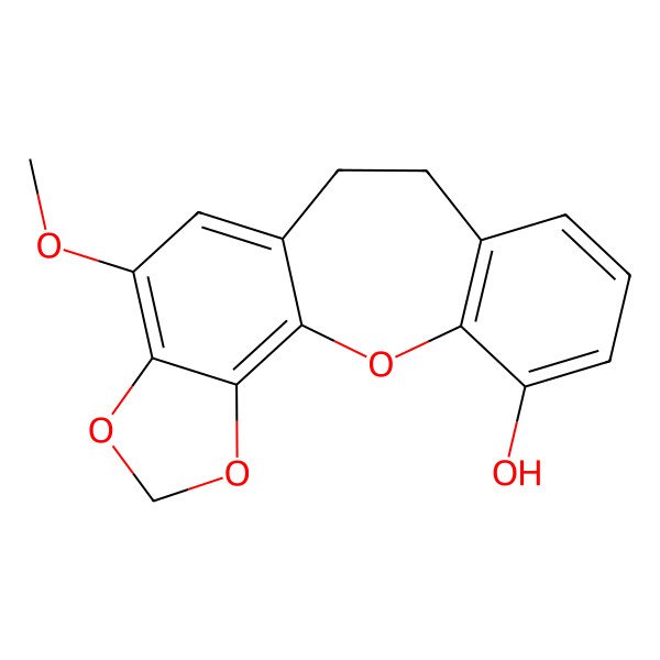 2D Structure of 13-Methoxy-2,15,17-trioxatetracyclo[9.7.0.03,8.014,18]octadeca-1(18),3(8),4,6,11,13-hexaen-4-ol