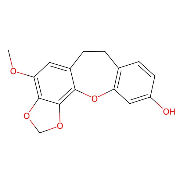 2D Structure of 13-Methoxy-2,15,17-trioxatetracyclo[9.7.0.03,8.014,18]octadeca-1(18),3(8),4,6,11,13-hexaen-5-ol