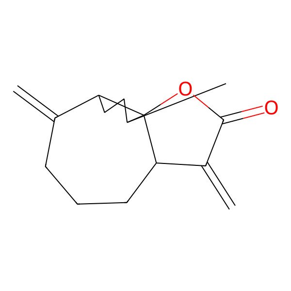 2D Structure of 13-Methyl-4,9-dimethylidene-2-oxatricyclo[8.3.0.01,5]tridecan-3-one