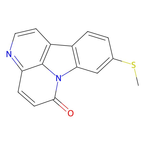 2D Structure of 13-Methylsulfanyl-1,6-diazatetracyclo[7.6.1.05,16.010,15]hexadeca-3,5(16),6,8,10,12,14-heptaen-2-one