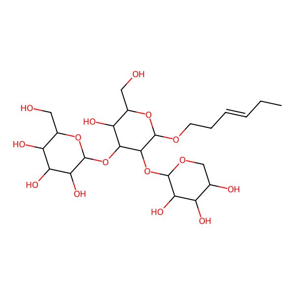 2D Structure of (2S,3R,4S,5S,6R)-2-[(2R,3R,4S,5R,6R)-2-[(Z)-hex-3-enoxy]-5-hydroxy-6-(hydroxymethyl)-3-[(2S,3R,4S,5R)-3,4,5-trihydroxyoxan-2-yl]oxyoxan-4-yl]oxy-6-(hydroxymethyl)oxane-3,4,5-triol