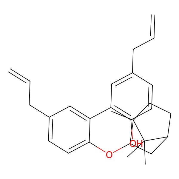 2D Structure of 4-prop-2-enyl-2-[5-prop-2-enyl-2-[[(1S,2R,4S)-1,7,7-trimethyl-2-bicyclo[2.2.1]heptanyl]oxy]phenyl]phenol