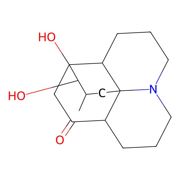 2D Structure of 13,14-Dihydroxy-15-methyl-6-azatetracyclo[8.6.0.01,6.02,13]hexadecan-11-one
