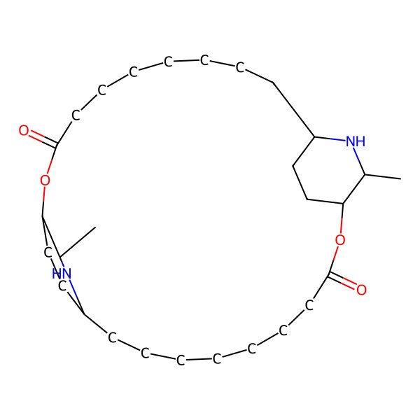 2D Structure of 13,26-Dimethyl-2,15-dioxa-12,25-diazatricyclo[22.2.2.2~11,14~]triacontane-3,16-dione