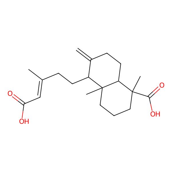 2D Structure of (1S,4aS,5S,8aR)-5-[(E)-4-carboxy-3-methylbut-3-enyl]-1,4a-dimethyl-6-methylidene-3,4,5,7,8,8a-hexahydro-2H-naphthalene-1-carboxylic acid