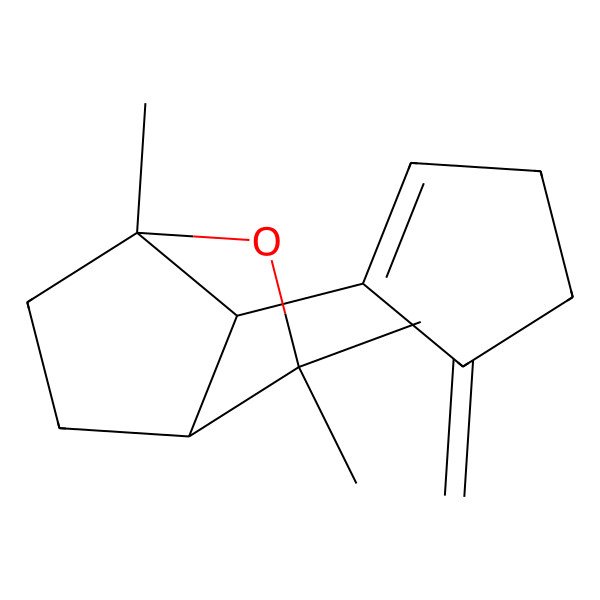 2D Structure of 1,3,3-Trimethyl-7-(5-methylidenecyclopenten-1-yl)-2-oxabicyclo[2.2.1]heptane