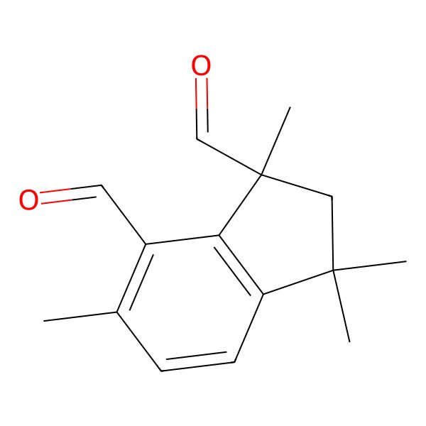 2D Structure of 1,3,3,6-tetramethyl-2H-indene-1,7-dicarbaldehyde