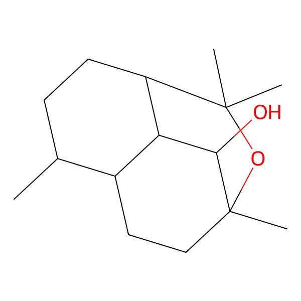 2D Structure of 1,3,3,7-Tetramethyl-2-oxatricyclo[6.2.2.04,9]dodecan-10-ol