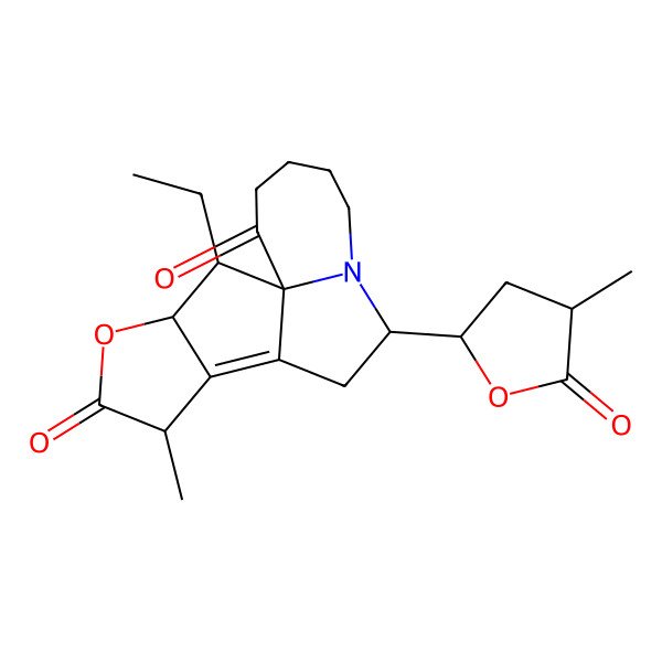 2D Structure of 16-Ethyl-12-methyl-8-(4-methyl-5-oxooxolan-2-yl)-14-oxa-7-azatetracyclo[8.6.0.01,7.011,15]hexadec-10-ene-2,13-dione