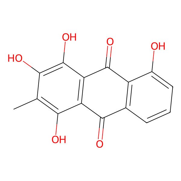 2D Structure of 1,3,4,5-Tetrahydroxy-2-methylanthracene-9,10-dione