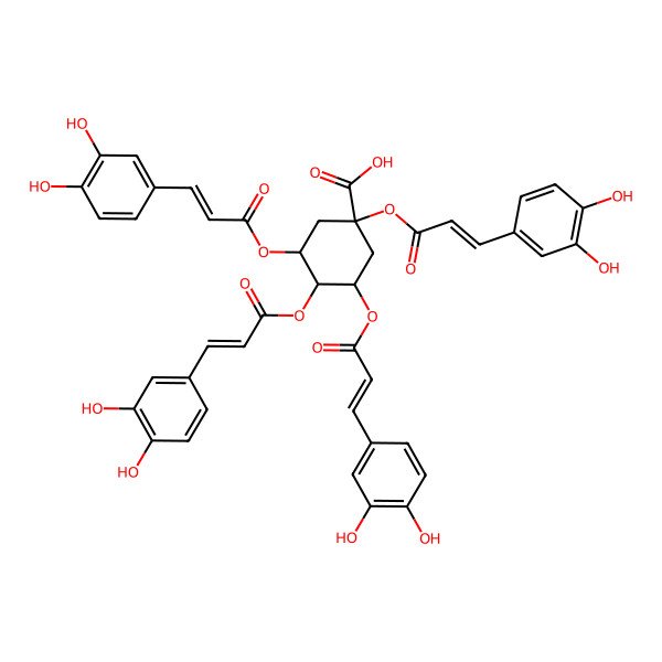 2D Structure of 1,3,4,5-Tetrakis[3-(3,4-dihydroxyphenyl)prop-2-enoyloxy]cyclohexane-1-carboxylic acid