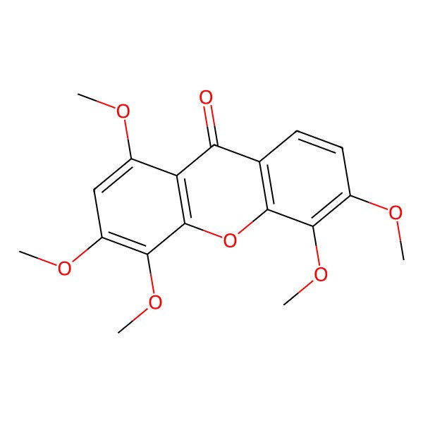2D Structure of 1,3,4,5,6-Pentamethoxyxanthen-9-one