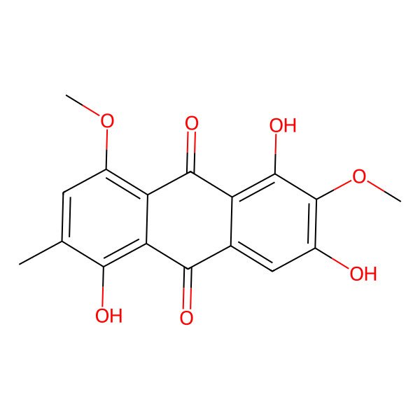 2D Structure of 1,3,5-Trihydroxy-2,8-dimethoxy-6-methylanthracene-9,10-dione