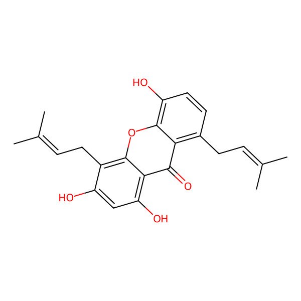 2D Structure of 1,3,5-Trihydroxy-4,8-bis(3-methylbut-2-enyl)xanthen-9-one
