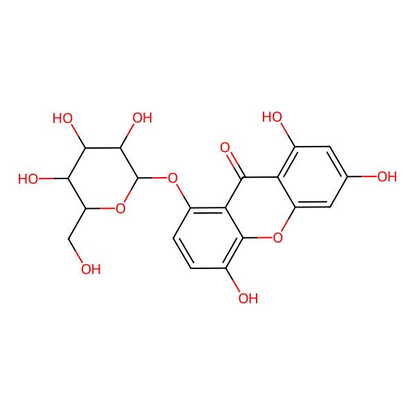 2D Structure of 1,3,5-Trihydroxy-8-[3,4,5-trihydroxy-6-(hydroxymethyl)oxan-2-yl]oxyxanthen-9-one