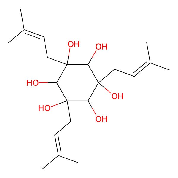 2D Structure of 1,3,5-Tris(3-methylbut-2-enyl)cyclohexane-1,2,3,4,5,6-hexol