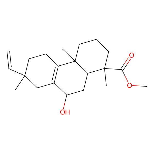 2D Structure of methyl 7-ethenyl-9-hydroxy-1,4a,7-trimethyl-3,4,5,6,8,9,10,10a-octahydro-2H-phenanthrene-1-carboxylate