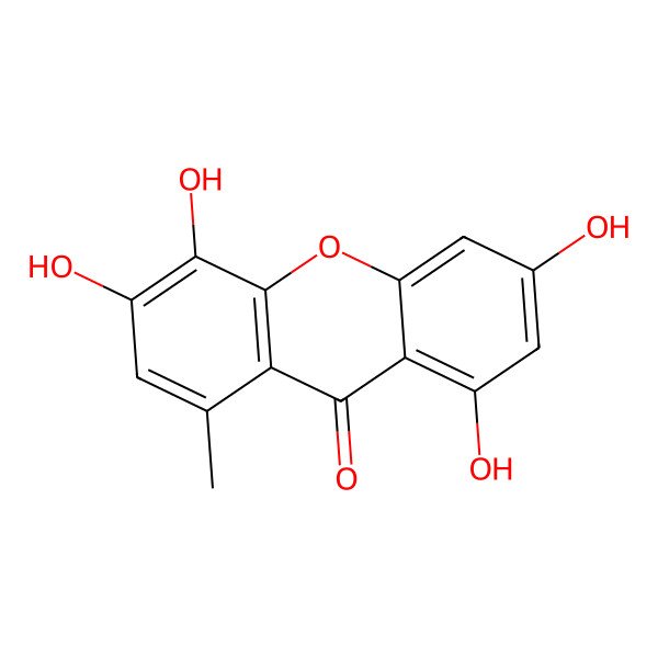 2D Structure of 1,3,5,6-Tetrahydroxy-8-methylxanthone