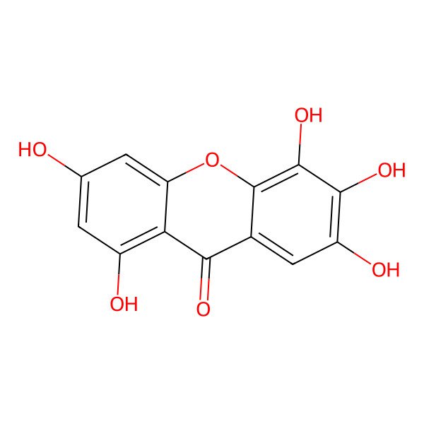 2D Structure of 1,3,5,6,7-Pentahydroxyxanthon