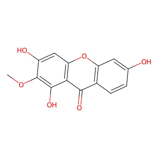 2D Structure of 1,3,6-Trihydroxy-2-methoxyxanthen-9-one
