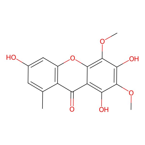 2D Structure of 1,3,6-Trihydroxy-2,4-dimethoxy-8-methylxanthen-9-one 2D Structure of 1,3,6-Trihydroxy-2,4-dimethoxy-8-methylxanthen-9-one