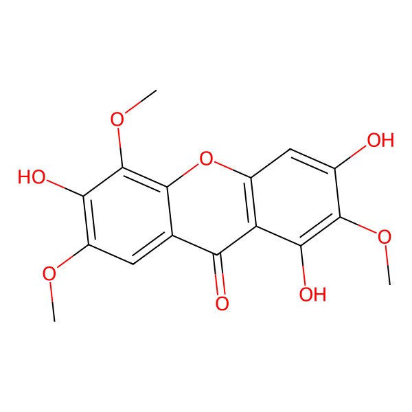 2D Structure of 1,3,6-Trihydroxy-2,5,7-trimethoxyxanthone