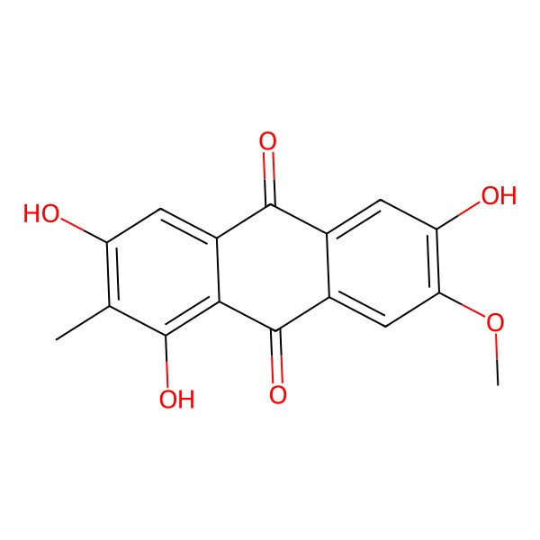 2D Structure of 1,3,6-Trihydroxy-7-methoxy-2-methylanthracene-9,10-dione