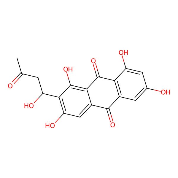 2D Structure of 1,3,6,8-Tetrahydroxy-2-(1-hydroxy-3-oxobutyl)anthracene-9,10-dione