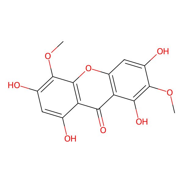 2D Structure of 1,3,6,8-Tetrahydroxy-2,5-dimethoxyxanthone