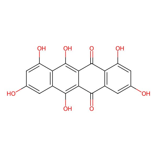 2D Structure of 1,3,6,8,10,11-Hexahydroxytetracene-5,12-dione