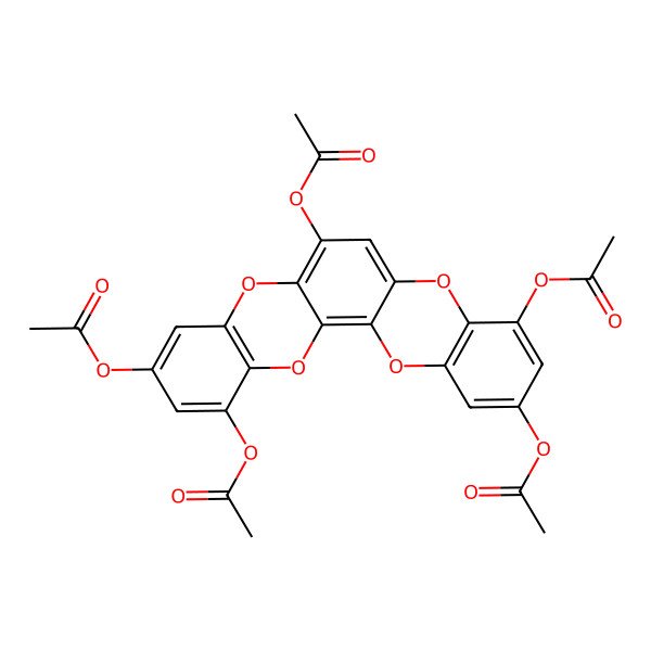 2D Structure of (1,3,6,9-Tetraacetyloxy-[1,4]benzodioxino[3,2-a]oxanthren-11-yl) acetate
