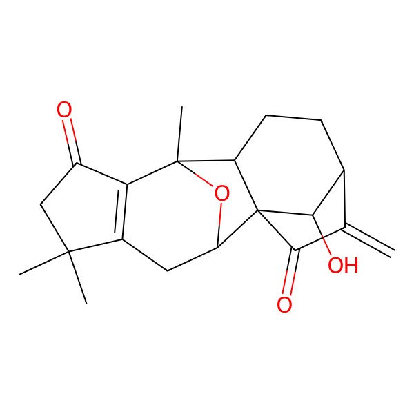 2D Structure of 17-Hydroxy-9,13,13-trimethyl-4-methylidene-16-oxapentacyclo[7.6.1.12,5.02,8.010,14]heptadec-10(14)-ene-3,11-dione