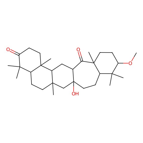 2D Structure of (1R,3S,4R,9R,12S,14S,17S,19S,22S)-14-hydroxy-19-methoxy-4,8,8,12,18,18,22-heptamethylpentacyclo[12.9.0.03,12.04,9.017,22]tricosane-7,23-dione