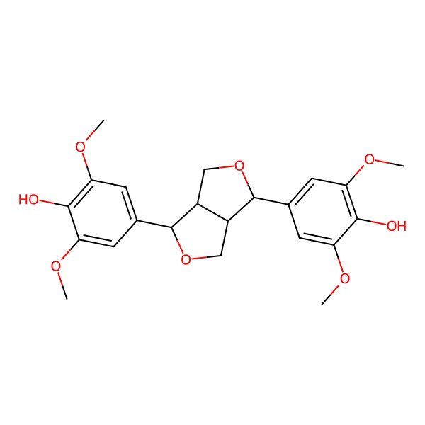 2D Structure of 4-[(3R,3aS,6R,6aR)-6-(4-hydroxy-3,5-dimethoxyphenyl)-1,3,3a,4,6,6a-hexahydrofuro[3,4-c]furan-3-yl]-2,6-dimethoxyphenol