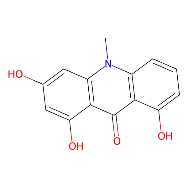 2D Structure of 1,3,8-Trihydroxy-10-methylacridin-9-one 2D Structure of 1,3,8-Trihydroxy-10-methylacridin-9-one