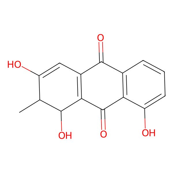 2D Structure of 1,3,8-Trihydroxy-2-methyl-1,2-dihydroanthracene-9,10-dione