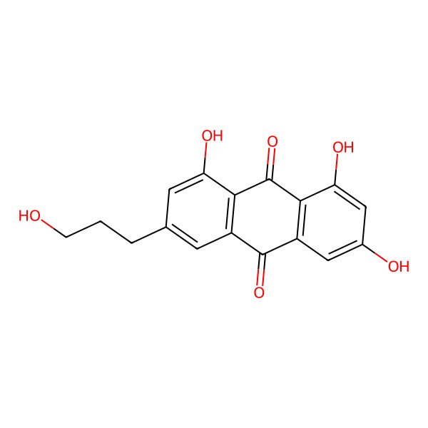 2D Structure of 1,3,8-Trihydroxy-6-(3'-hydroxypropyl)-9,10-anthraquinone