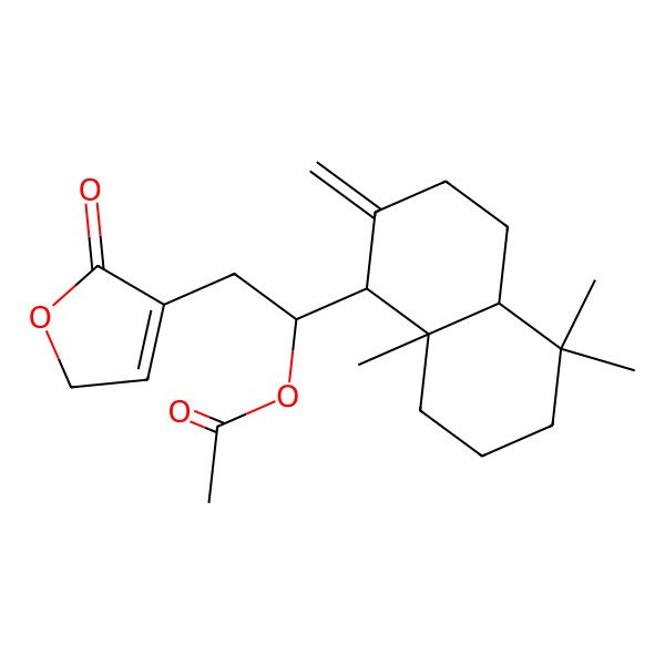 2D Structure of [(1R)-1-[(1S,4aS,8aS)-5,5,8a-trimethyl-2-methylidene-3,4,4a,6,7,8-hexahydro-1H-naphthalen-1-yl]-2-(5-oxo-2H-furan-4-yl)ethyl] acetate