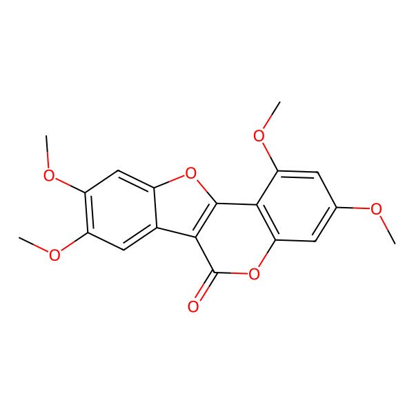 2D Structure of 1,3,8,9-Tetramethoxy-[1]benzofuro[3,2-c]chromen-6-one