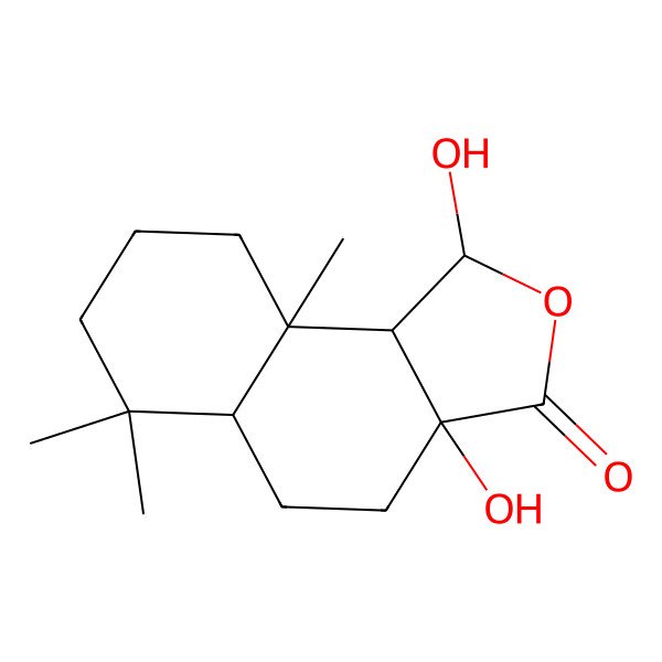 2D Structure of 1,3a-Dihydroxy-6,6,9a-trimethyl-1,4,5,5a,7,8,9,9b-octahydrobenzo[e][2]benzofuran-3-one