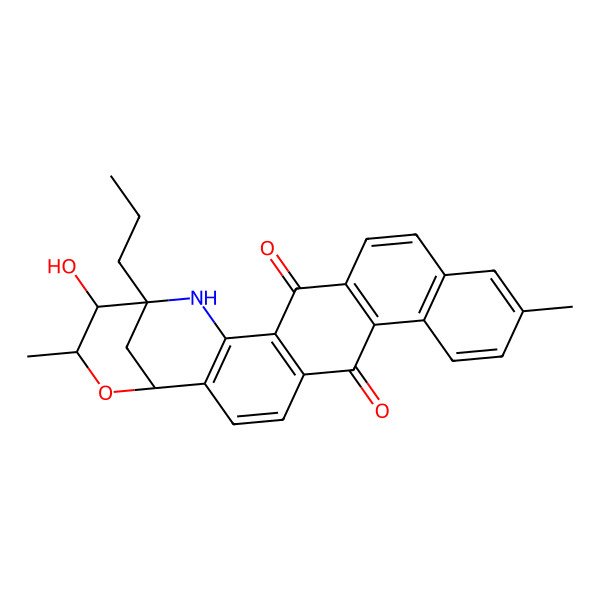 2D Structure of (1R,21S,22S,23R)-22-hydroxy-11,23-dimethyl-21-propyl-24-oxa-20-azahexacyclo[19.3.1.02,19.05,18.07,16.08,13]pentacosa-2(19),3,5(18),7(16),8(13),9,11,14-octaene-6,17-dione